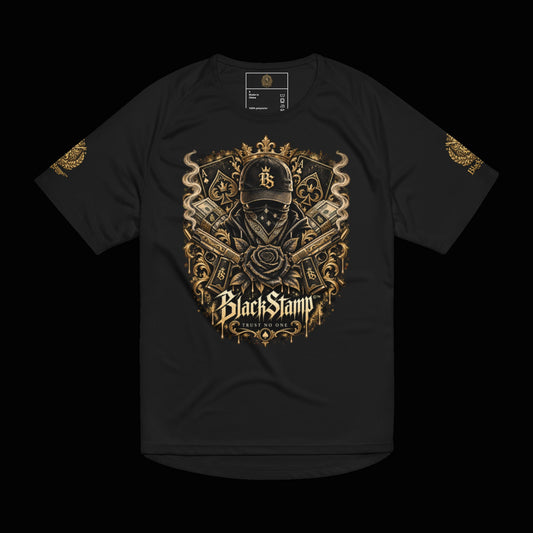 BlackStamp©™ Jersey 6 — original product on a deep-black studio background.