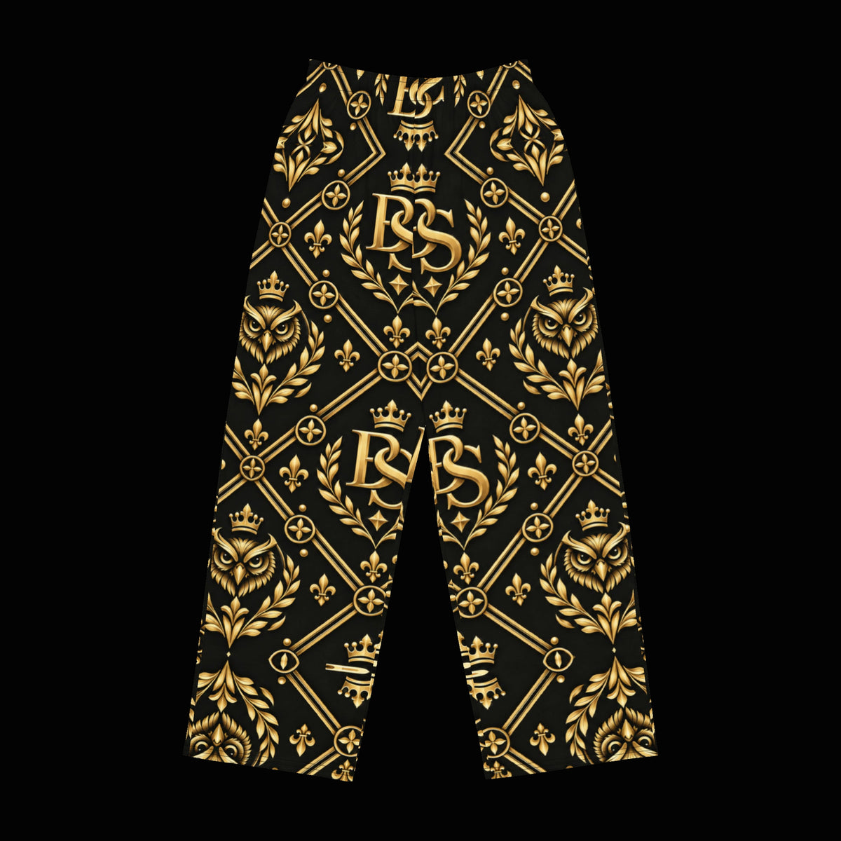 BlackStamp©™ Wide-Leg Pants 3 — original product on a deep-black studio background.