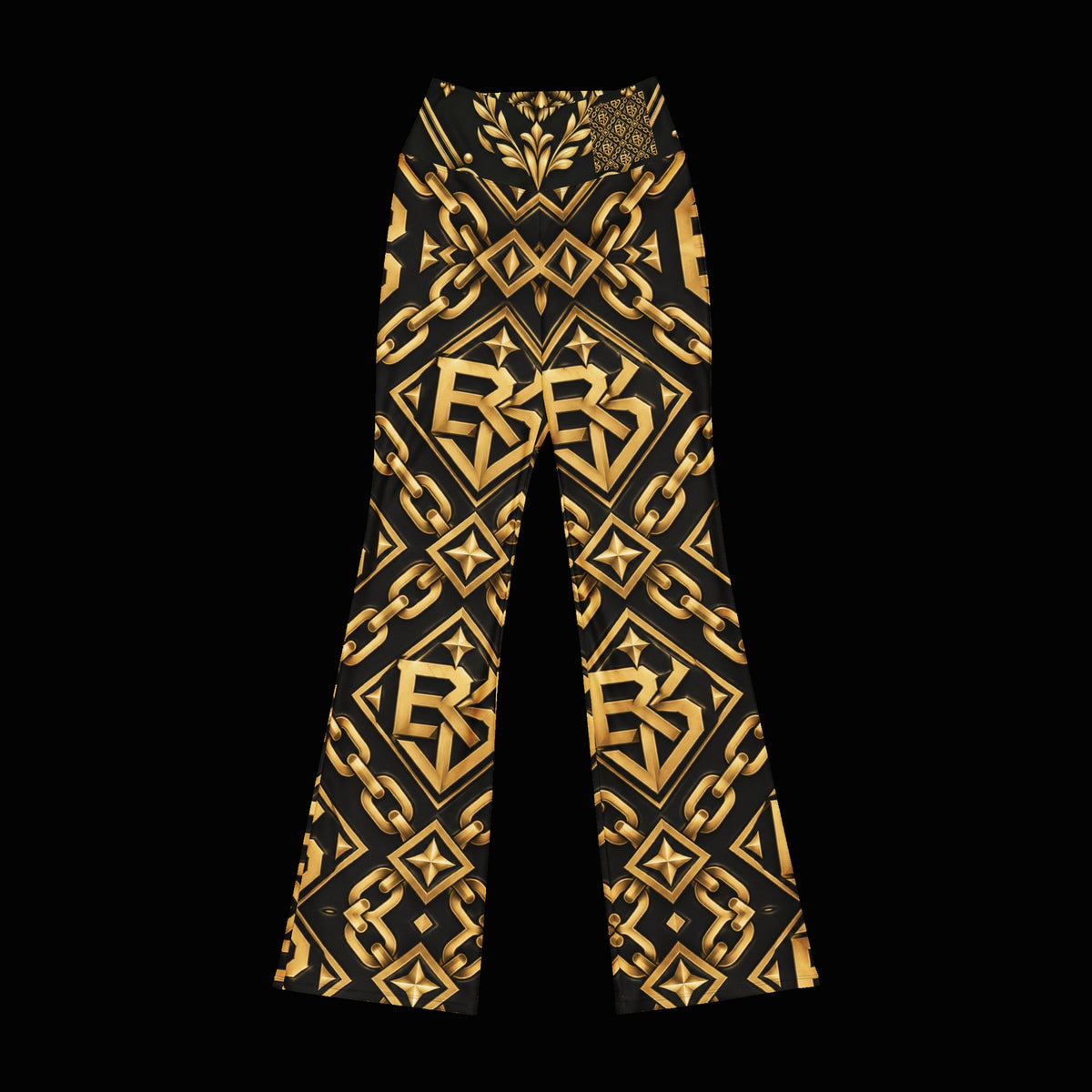 BlackStamp©™ Flare Leggings 3 — original product on a deep-black studio background.