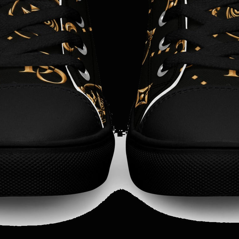 BlackStamp©™ High-Top Canvas Shoes 001 — visible construction detail cropped from the original product photograph.