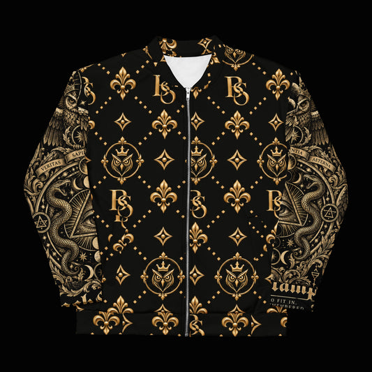 BlackStamp©™ Bomber Jacket 2 — original product on a deep-black studio background.