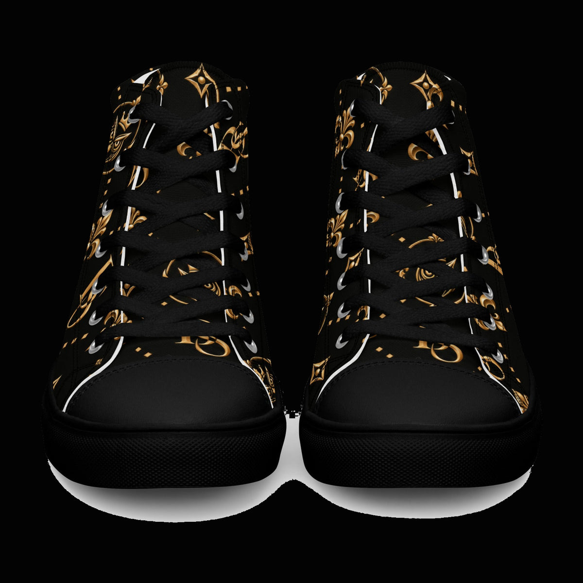 BlackStamp©™ High-Top Canvas Shoes 002 — original product on a deep-black studio background.
