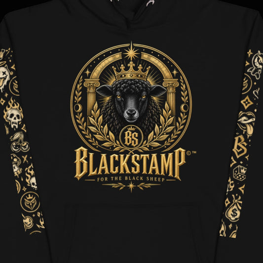 BlackStamp©™ Hoodie 24 — artwork detail cropped from the original product photograph.