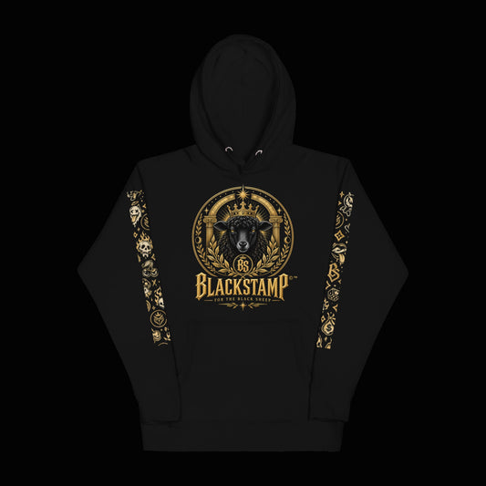 BlackStamp©™ Hoodie 24 — original product on a deep-black studio background.