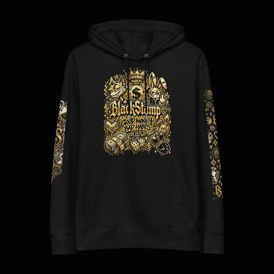 BlackStamp©™ Hoodie 25 — original product on a deep-black studio background.