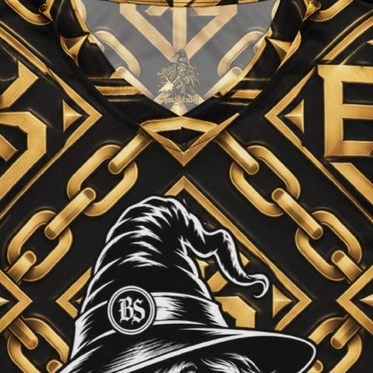 BlackStamp©™ Jersey 9 — visible construction detail cropped from the original product photograph.