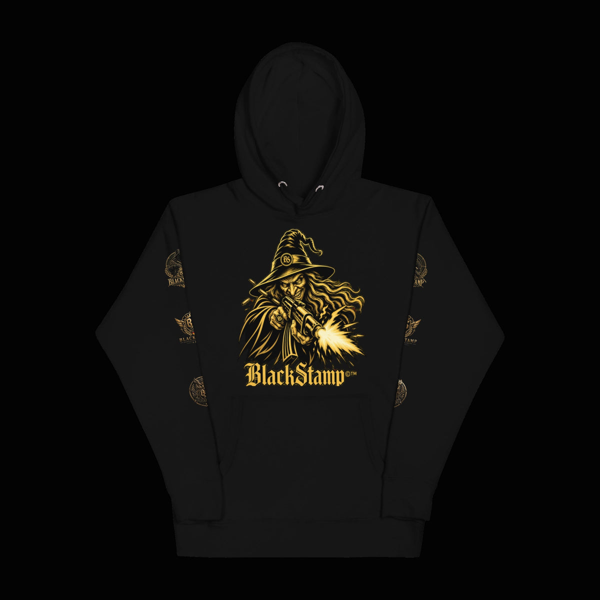 BlackStamp©™ Hoodie 26 — original product on a deep-black studio background.
