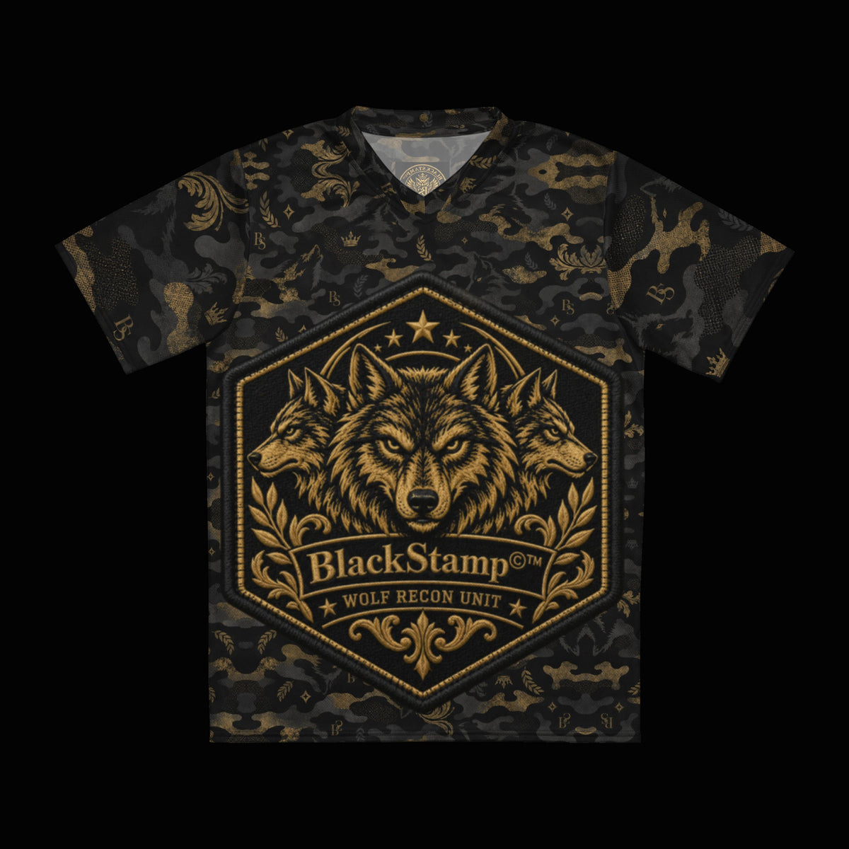 BlackStamp©™ Jersey 13 — original product on a deep-black studio background.