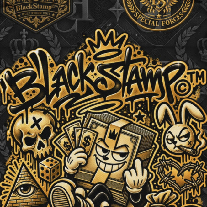 BlackStamp©™ Jersey 14 — artwork detail cropped from the original product photograph.