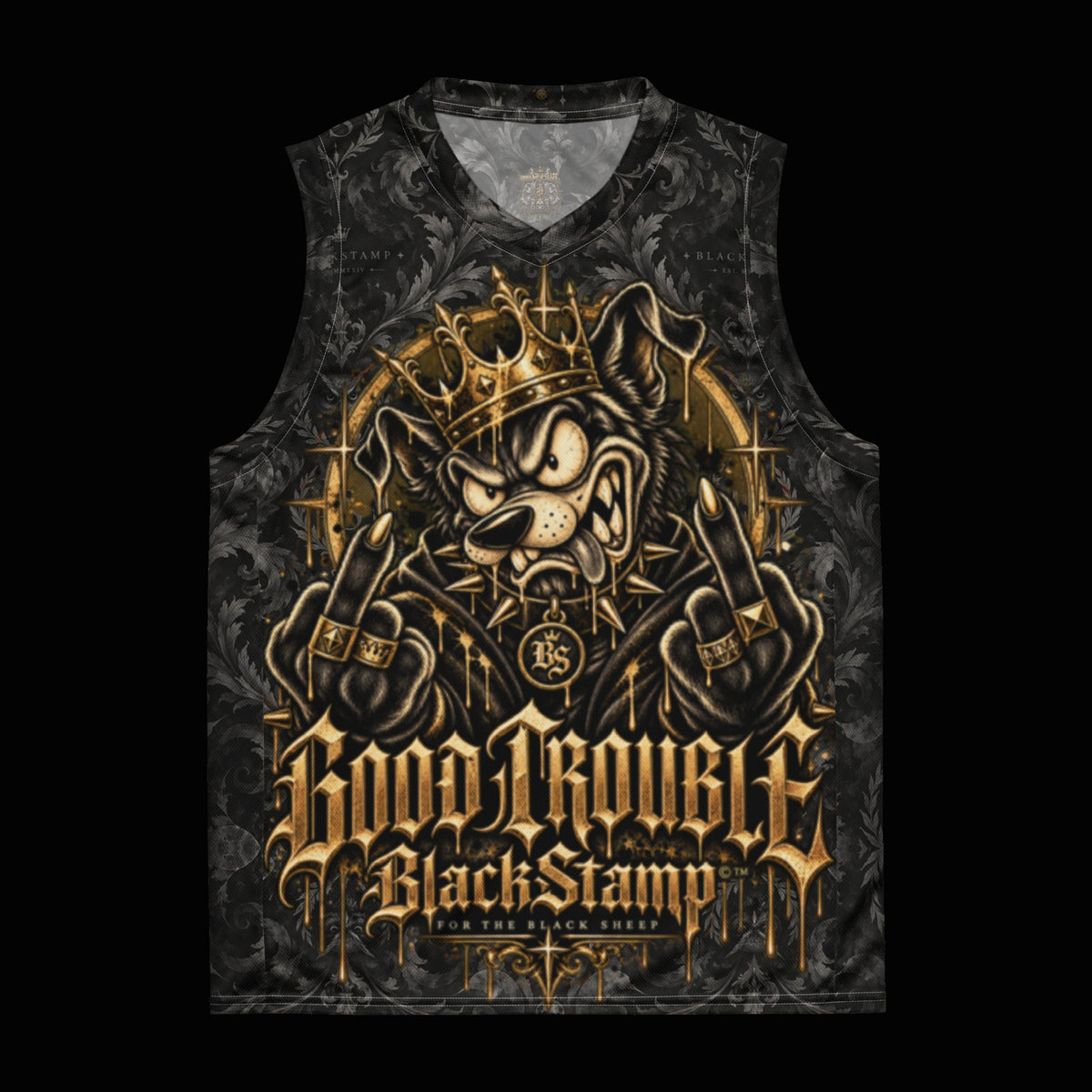 BlackStamp©™ Jersey 15 — original product on a deep-black studio background.