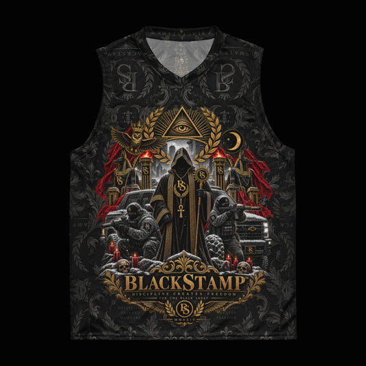 BlackStamp©™ Jersey 16 — original product on a deep-black studio background.