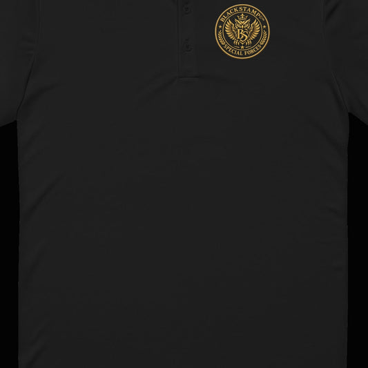 BlackStamp©™ Polo Shirt 4 — artwork detail cropped from the original product photograph.