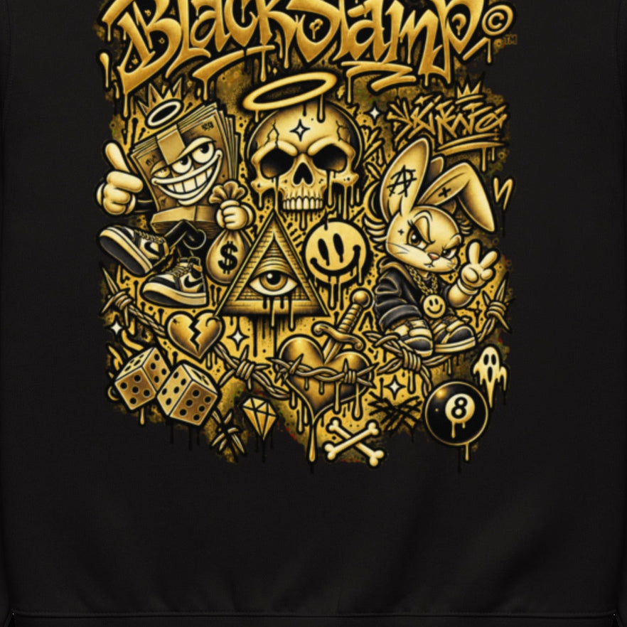 BlackStamp©™ Sweatshirt 3 — artwork detail cropped from the original product photograph.