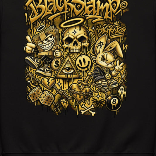 BlackStamp©™ Sweatshirt 3 — artwork detail cropped from the original product photograph.