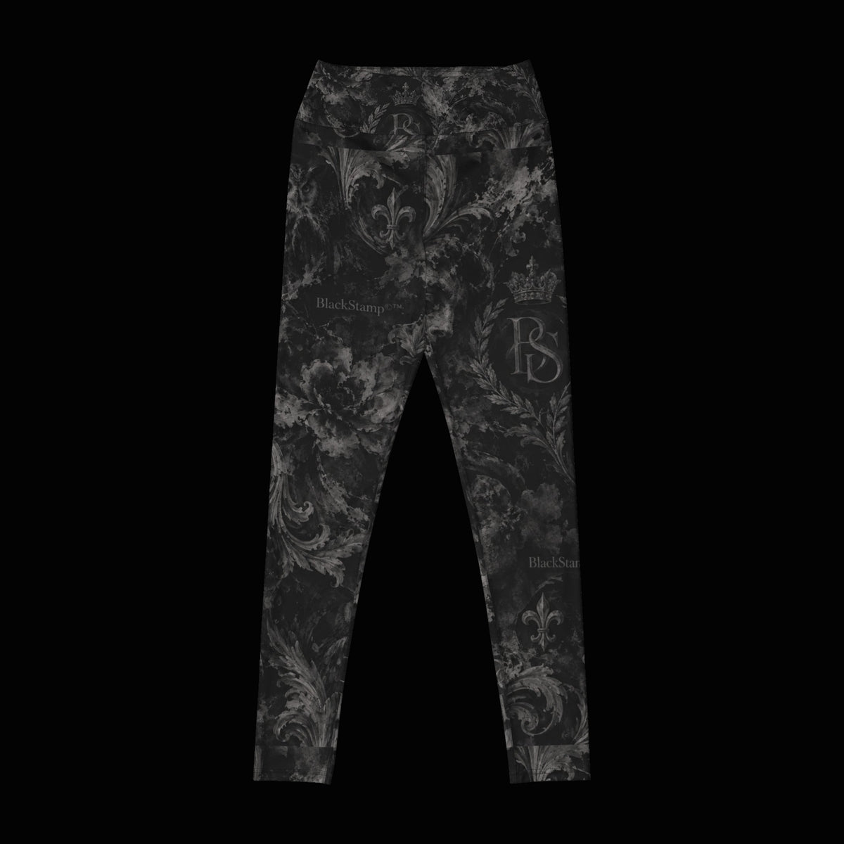 BlackStamp©™ Leggings 1 — original product on a deep-black studio background.