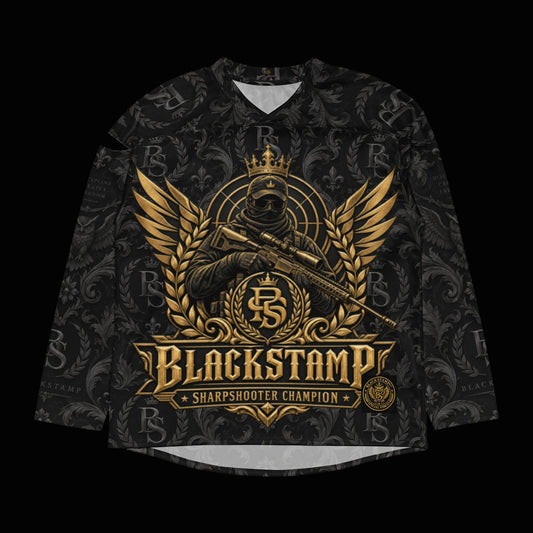 BlackStamp©™ Jersey 18 — original product on a deep-black studio background.