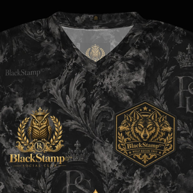 BlackStamp©™ Jersey 19 — visible construction detail cropped from the original product photograph.