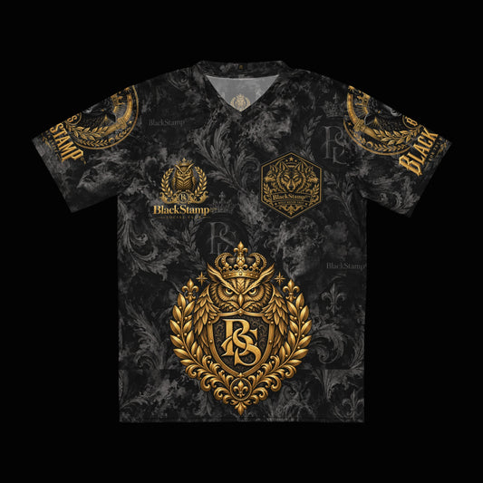BlackStamp©™ Jersey 19 — original product on a deep-black studio background.