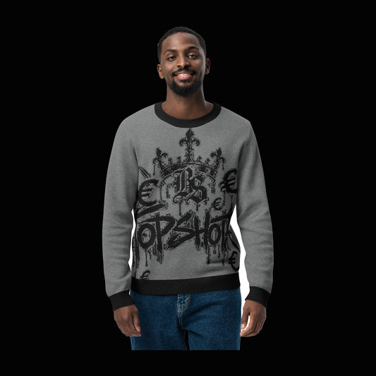 BlackStamp©™ Sweater 1 — original product on a deep-black studio background.