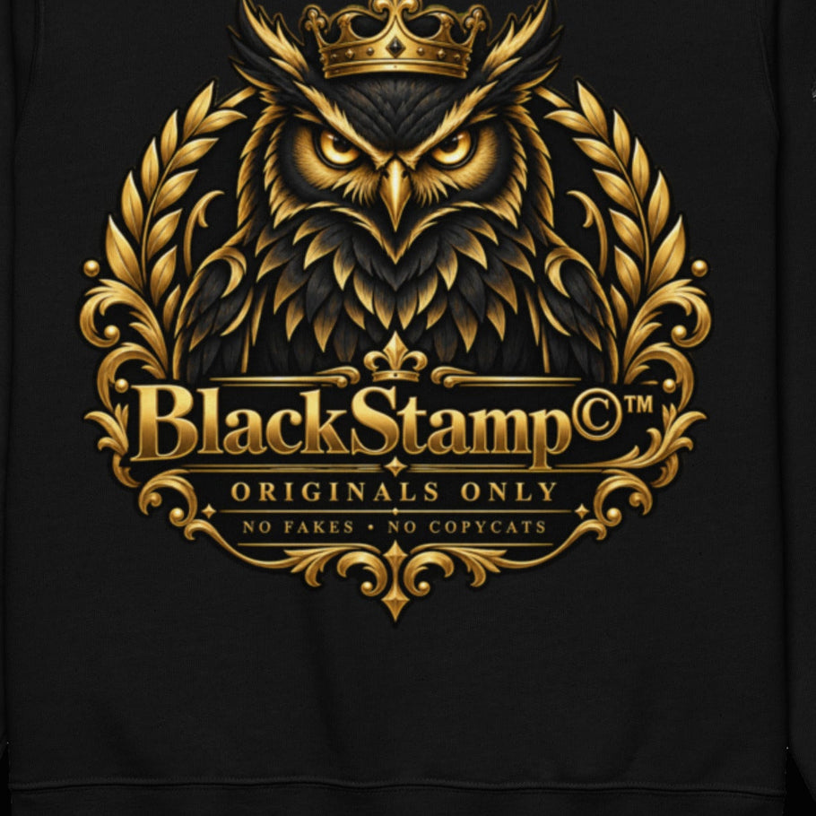 BlackStamp©™ Sweatshirt 5 — artwork detail cropped from the original product photograph.