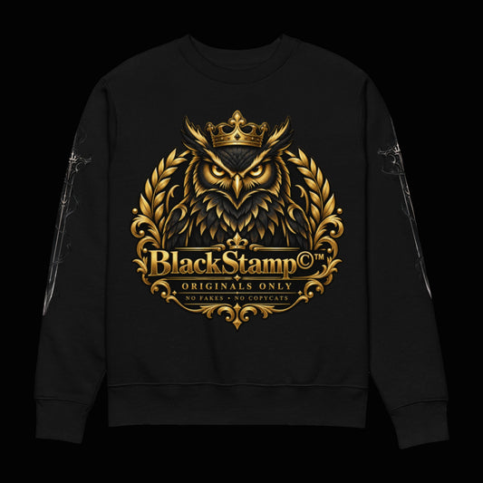 BlackStamp©™ Sweatshirt 5 — original product on a deep-black studio background.