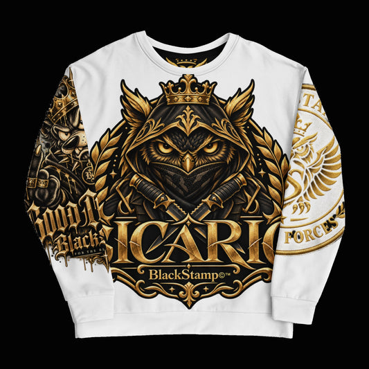 BlackStamp©™ Sweatshirt 6 — original product on a deep-black studio background.