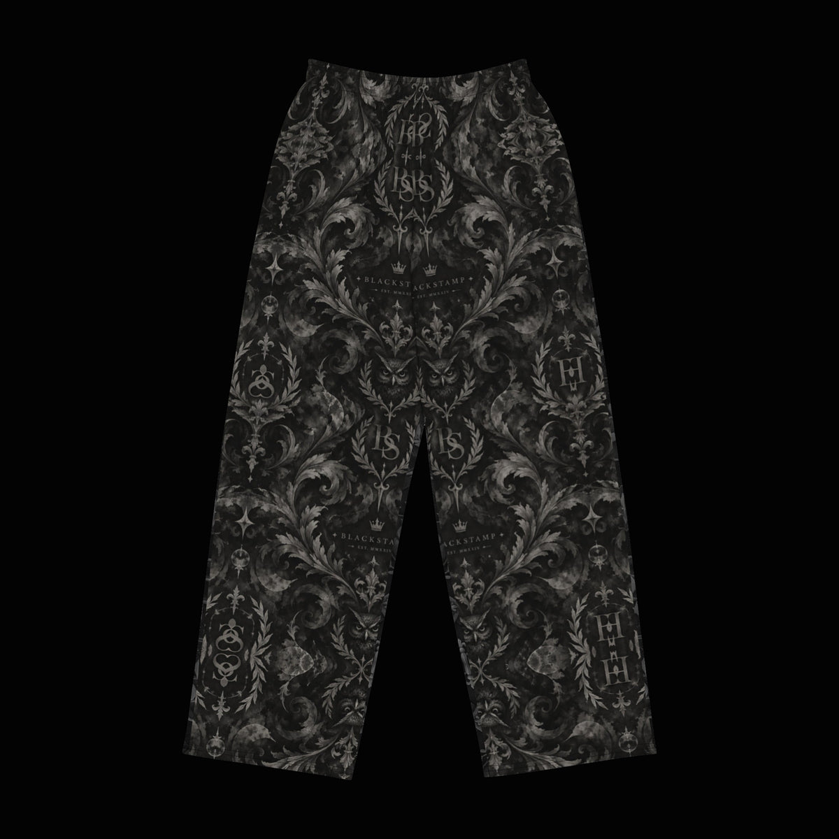 BlackStamp©™ Wide-Leg Pants 4 — original product on a deep-black studio background.