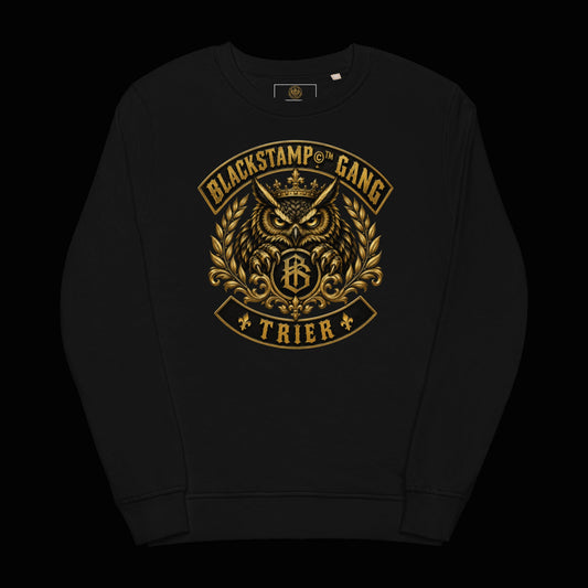 BlackStamp©™ Sweatshirt 9 — original product on a deep-black studio background.