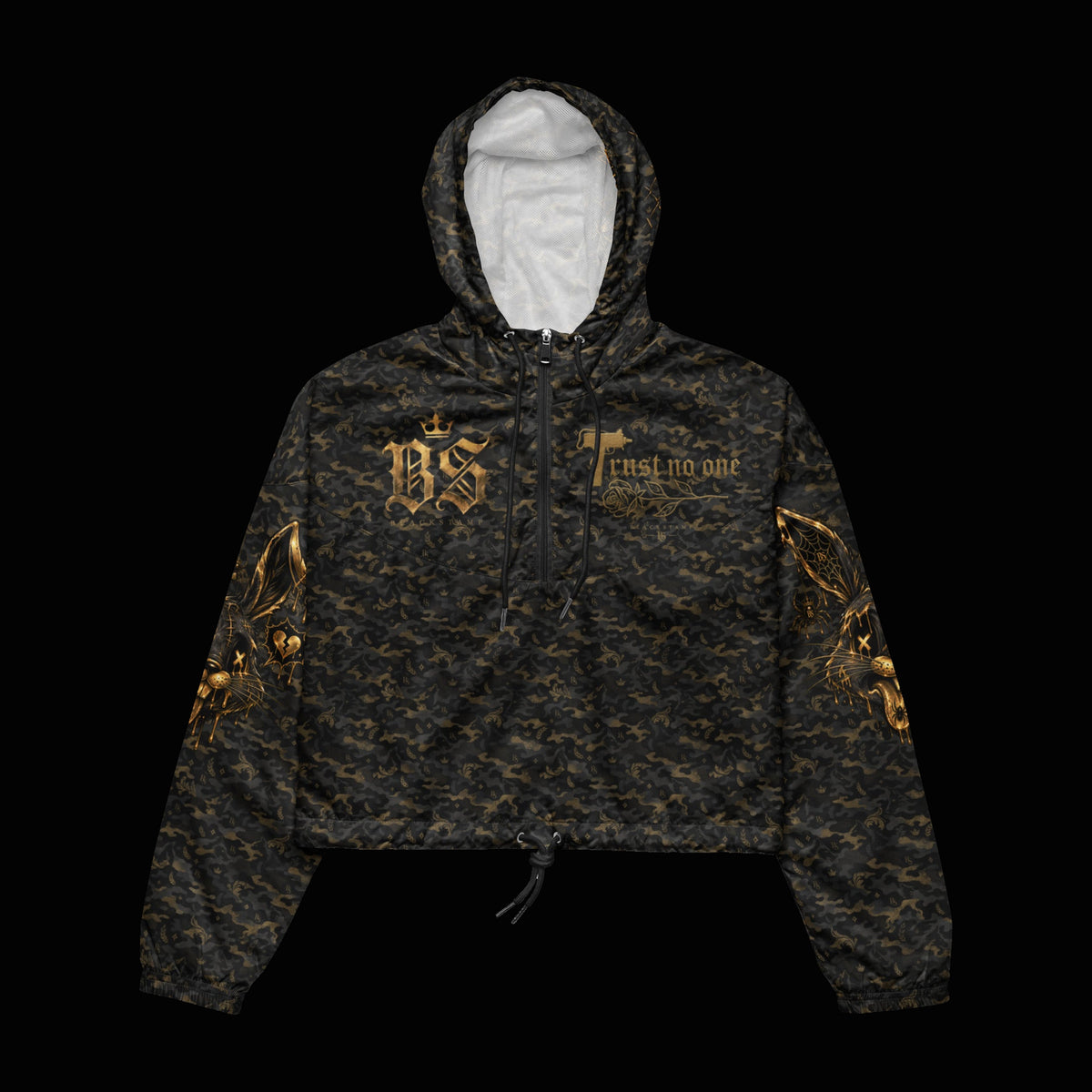 BlackStamp©™ Windbreaker 2 — Cropped — original product on a deep-black studio background.