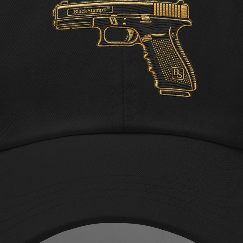 BlackStamp©™ Dad Hat 001 — artwork detail cropped from the original product photograph.