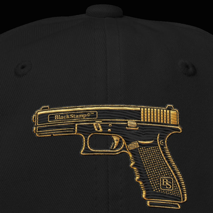 BlackStamp©™ Dad Hat 001 — visible construction detail cropped from the original product photograph.