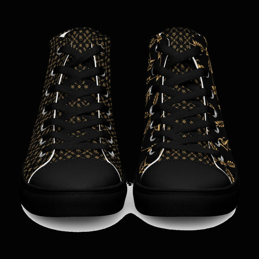 BlackStamp©™ High-Top Canvas Shoes 001 — original product on a deep-black studio background.