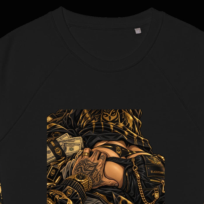 BlackStamp©™ Sweatshirt 10 — Organic Raglan — visible construction detail cropped from the original product photograph.