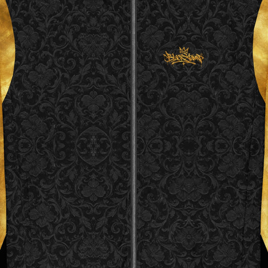 BlackStamp©™ Track Jacket 001 — artwork detail cropped from the original product photograph.