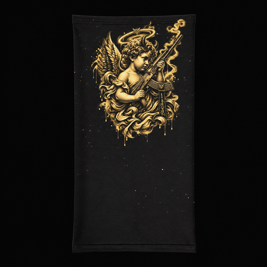 BlackStamp©™ Face Mask 004 — complete product view on a deep-black studio background.