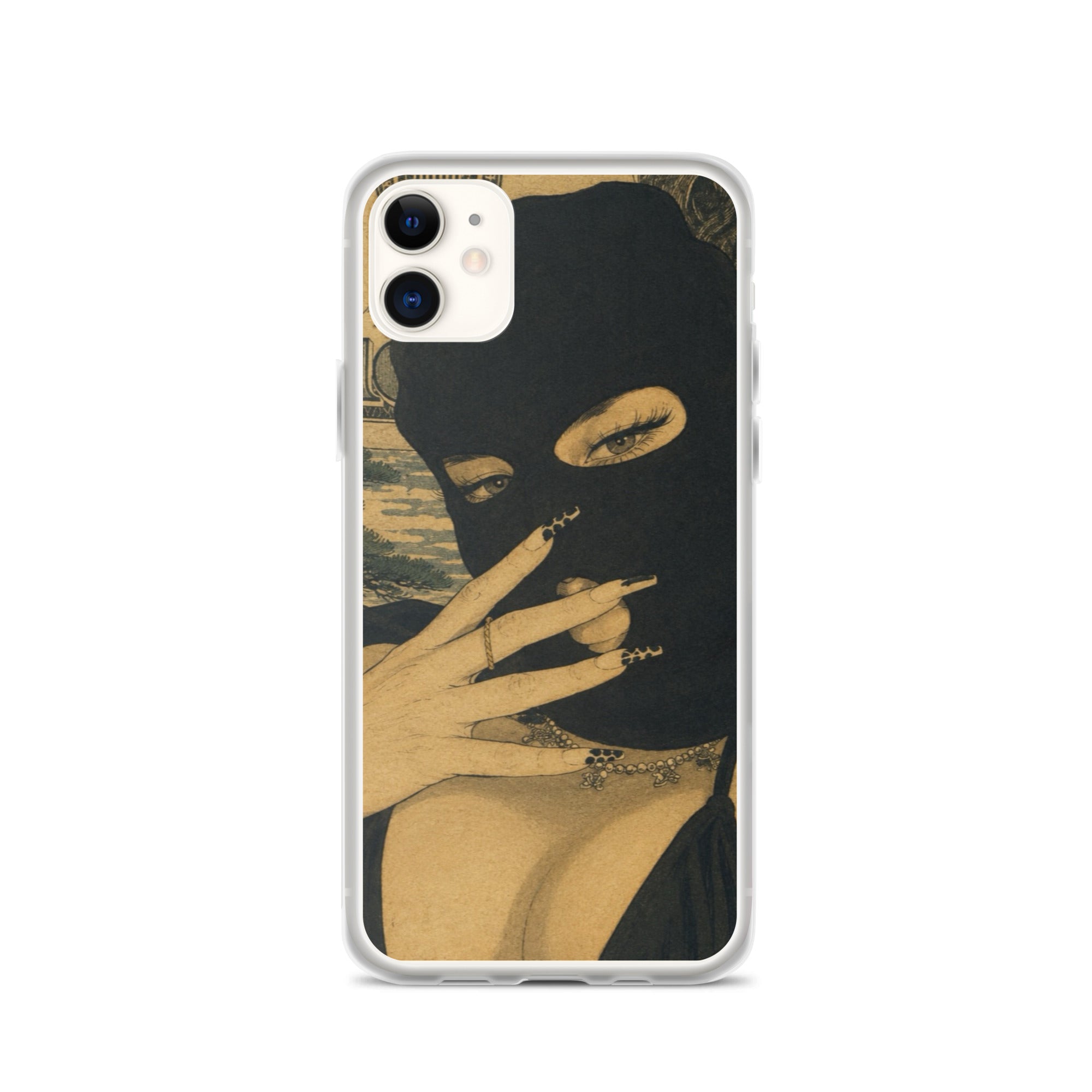 BlackStamp Ski Mask Girl Clear Case for iPhone® designer phone case, product image 6