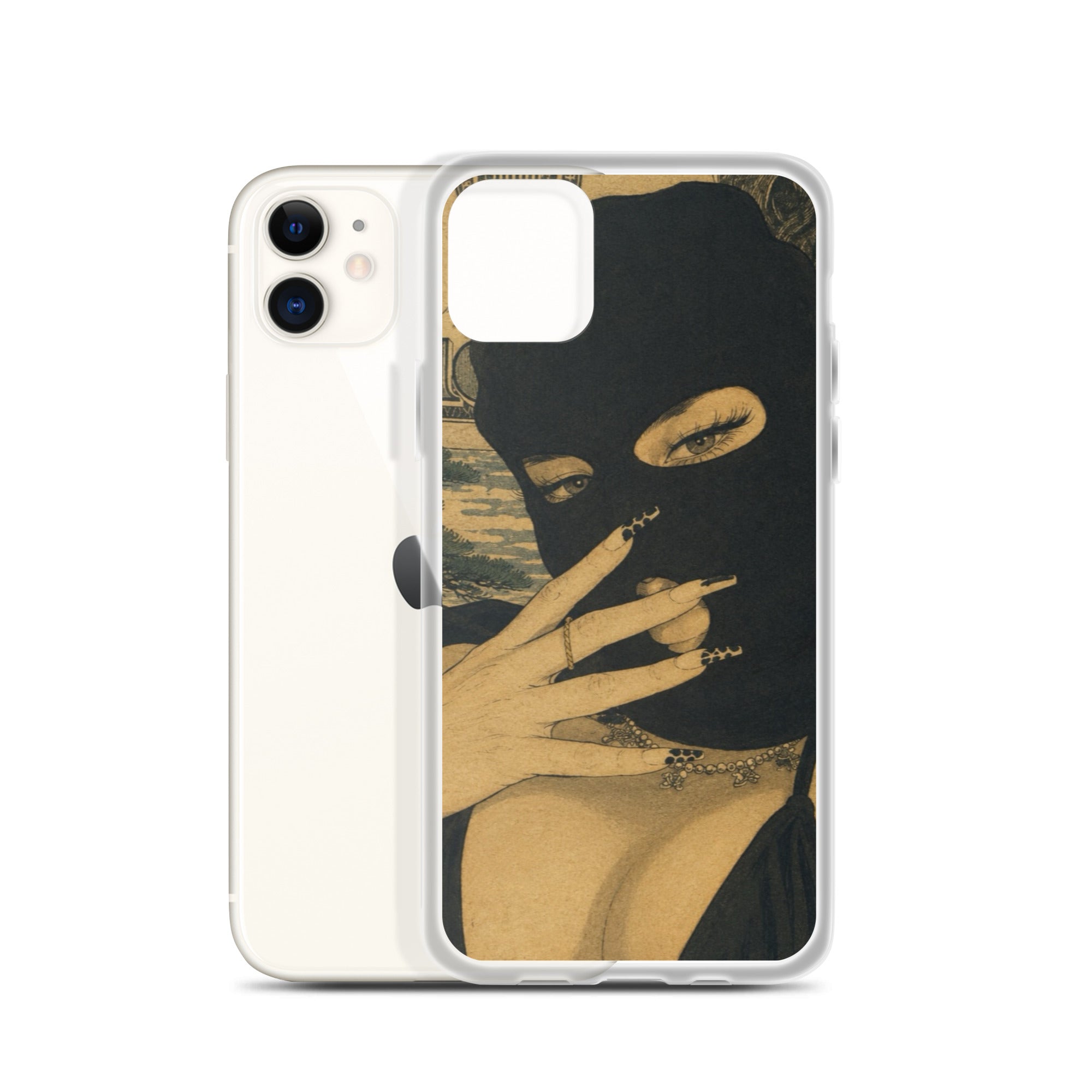 BlackStamp Ski Mask Girl Clear Case for iPhone® designer phone case, product image 5