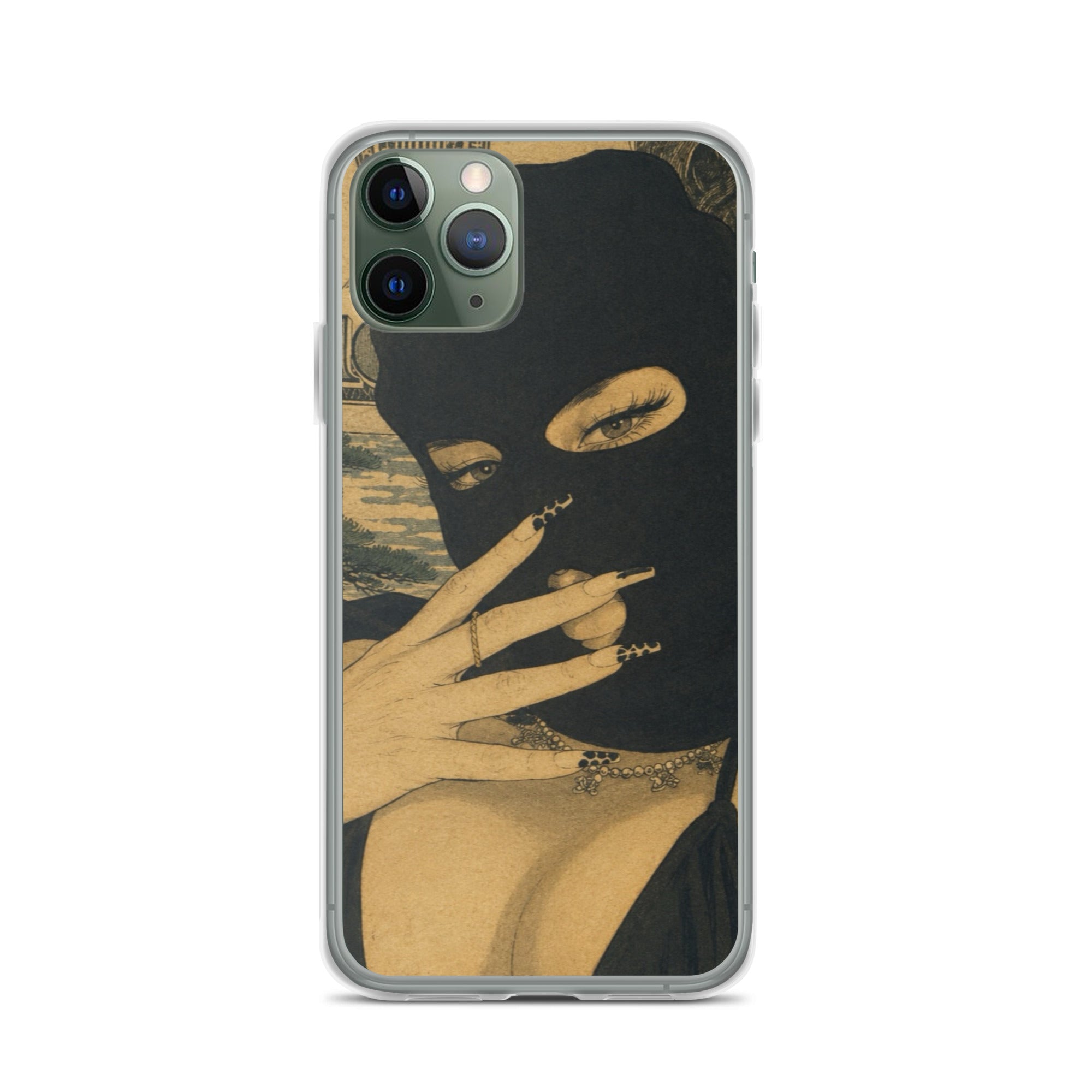 BlackStamp Ski Mask Girl Clear Case for iPhone® designer phone case, product image 4