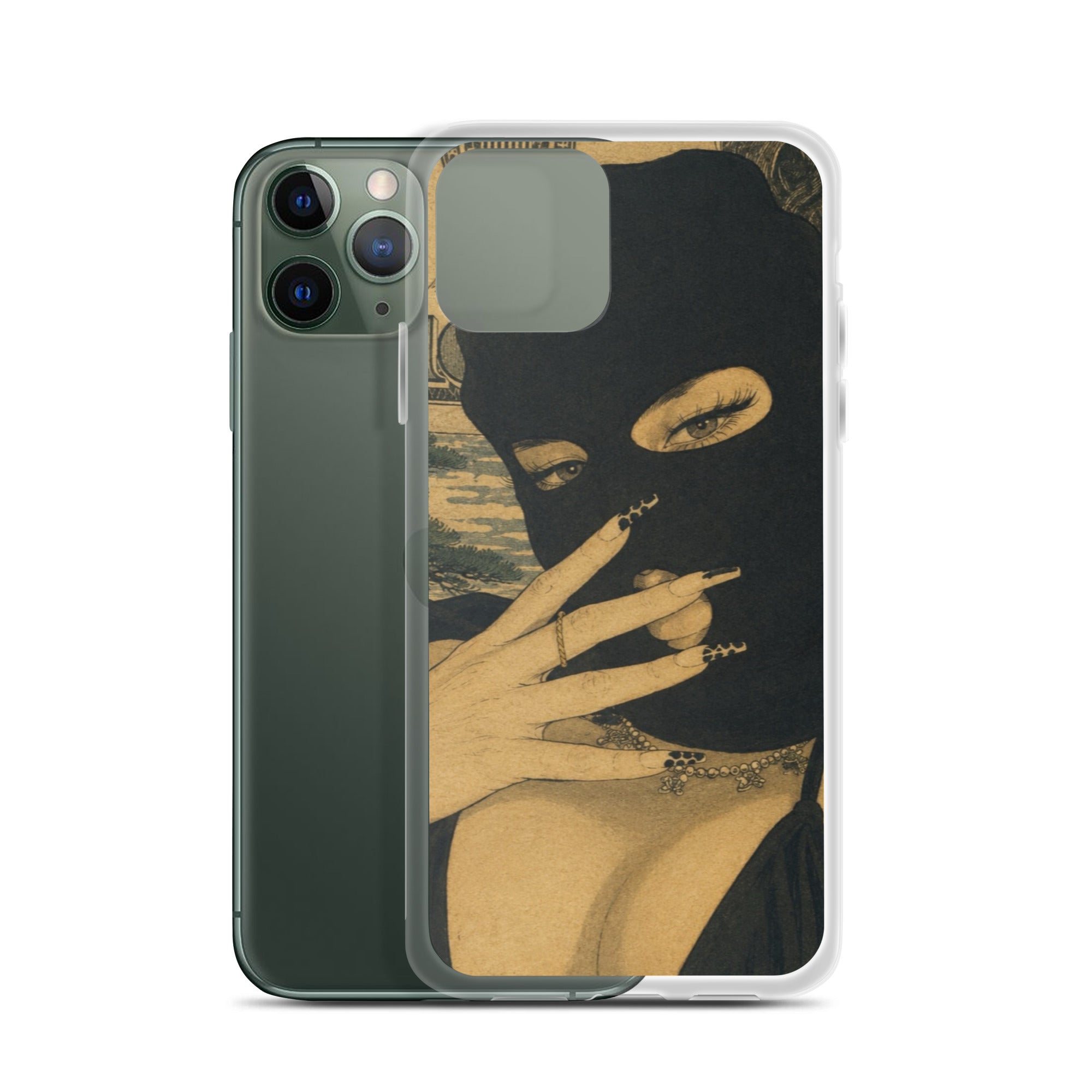 BlackStamp Ski Mask Girl Clear Case for iPhone® designer phone case, product image 3