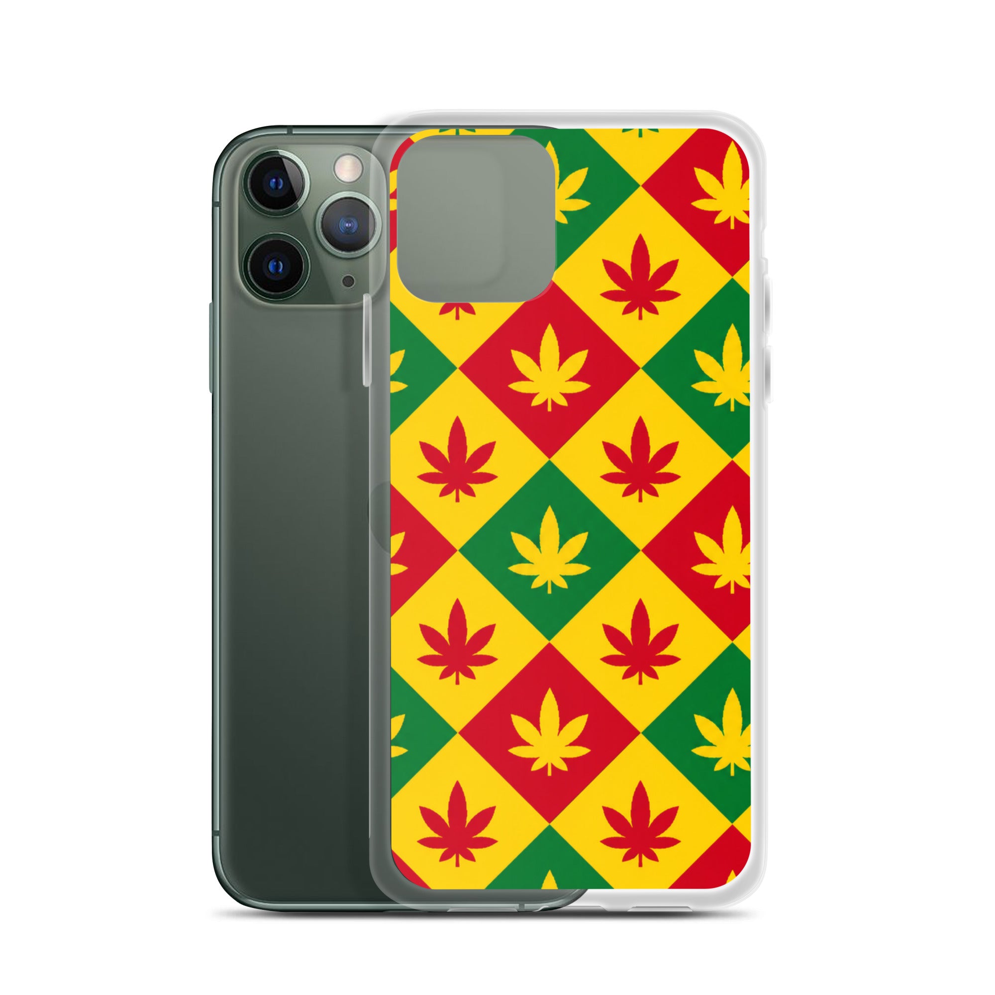 BlackStamp Weed Pattern Clear Case for iPhone® designer phone case, product image 3