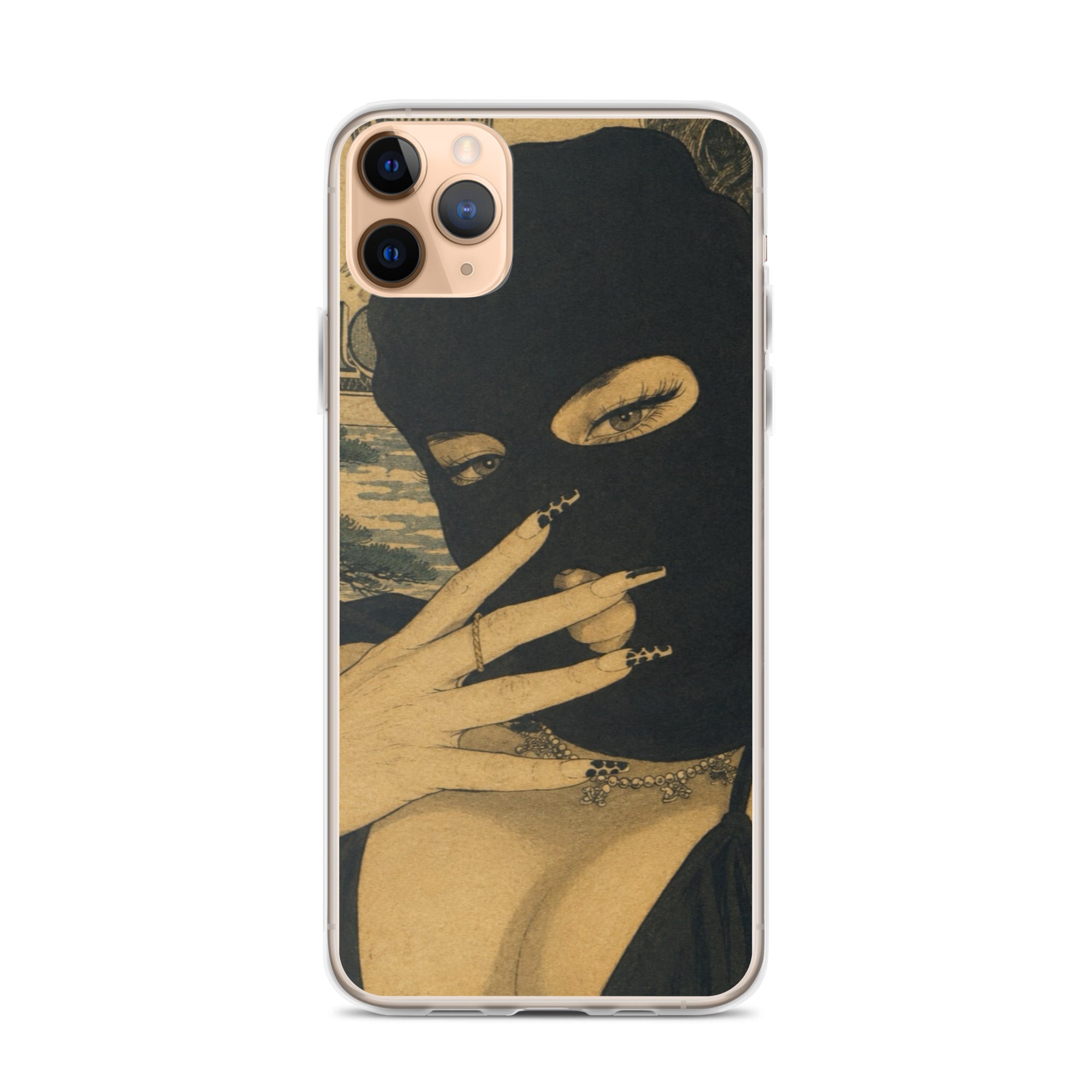 BlackStamp Ski Mask Girl Clear Case for iPhone® designer phone case, product image 2
