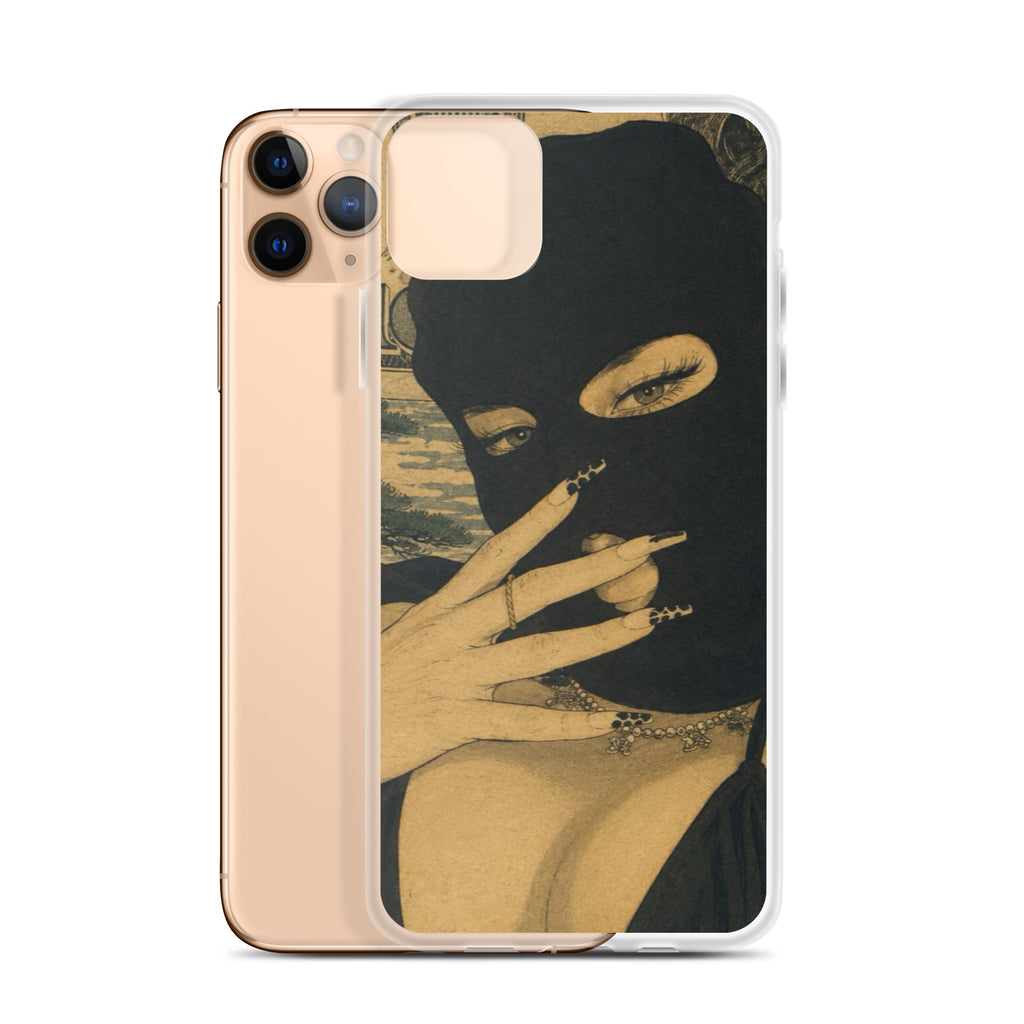 BlackStamp Ski Mask Girl Clear Case for iPhone® designer phone case, product image 1