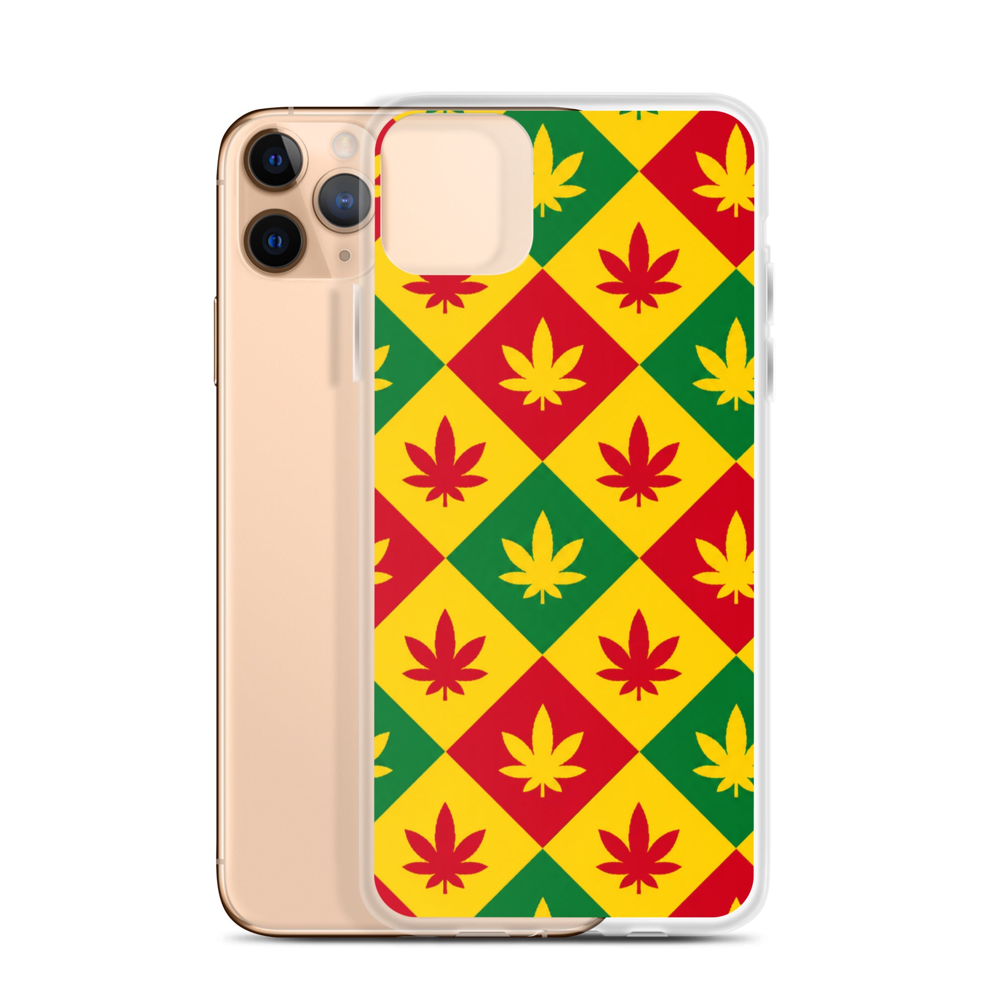 BlackStamp Weed Pattern Clear Case for iPhone® designer phone case, product image 1
