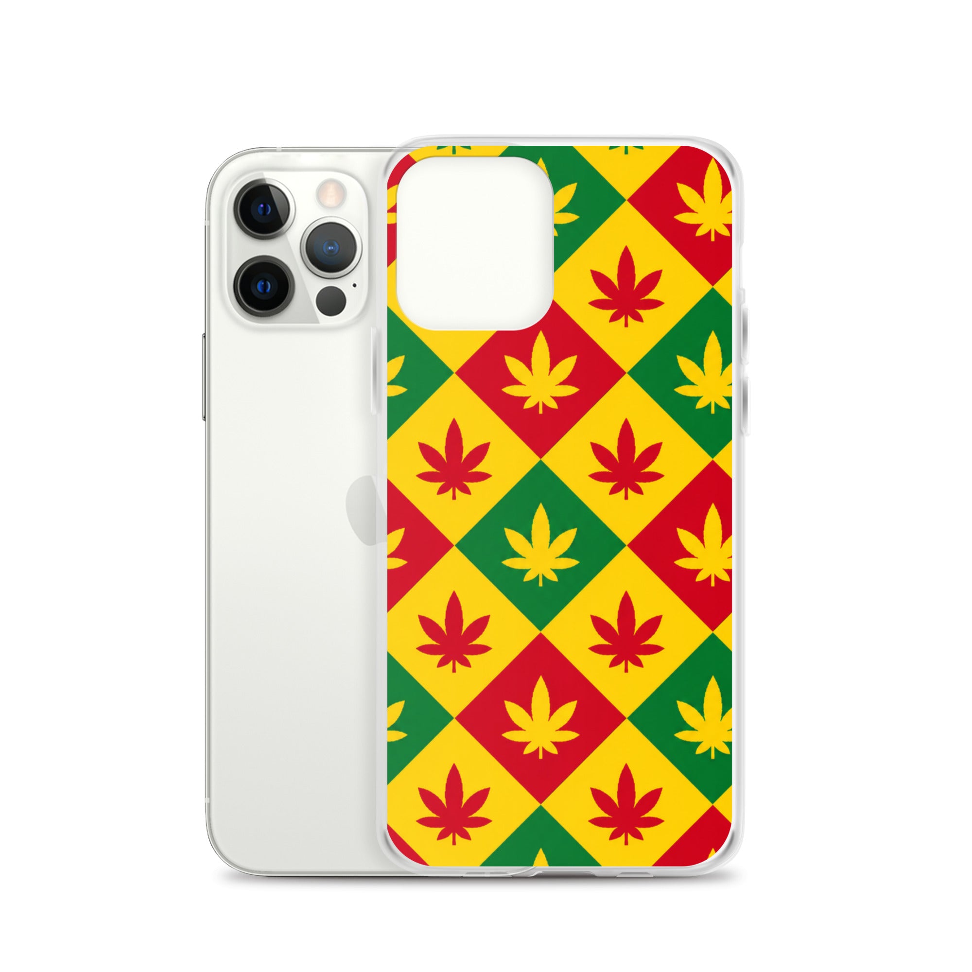 BlackStamp Weed Pattern Clear Case for iPhone® designer phone case, product image 12