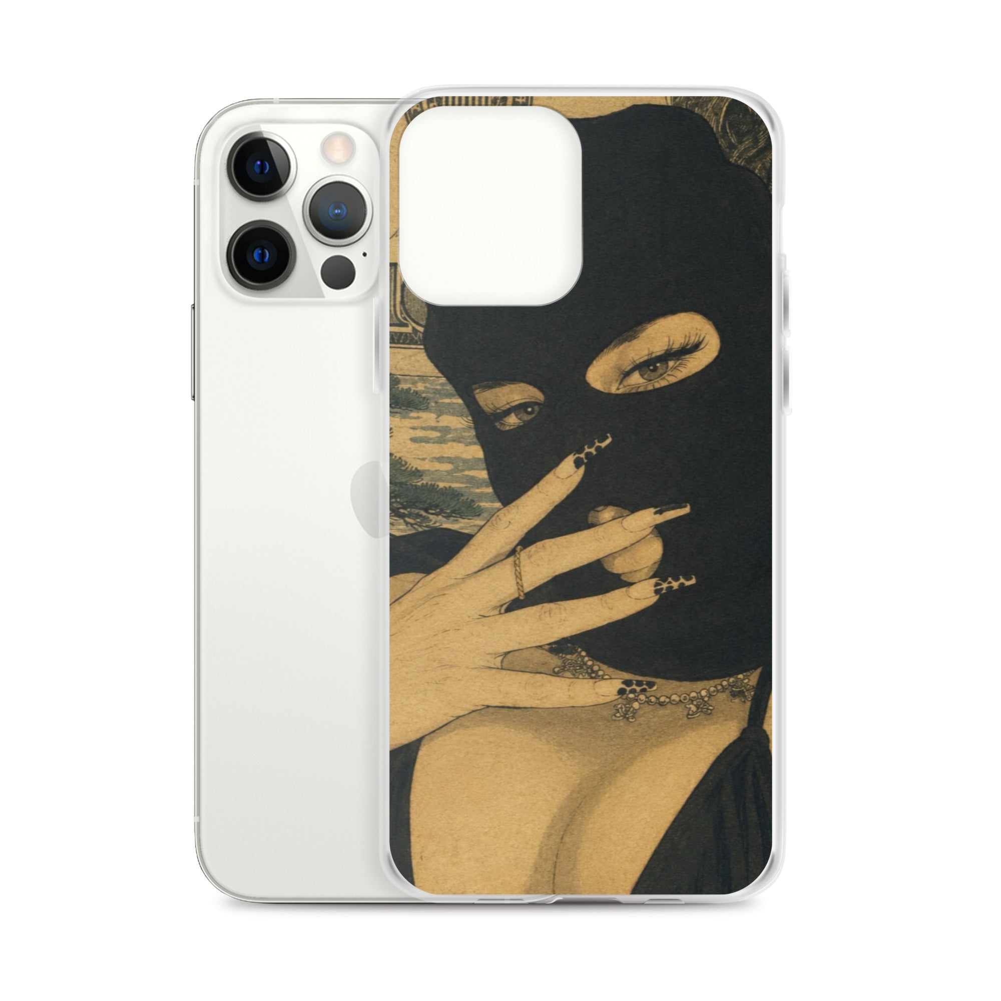 BlackStamp Ski Mask Girl Clear Case for iPhone® designer phone case, product image 10