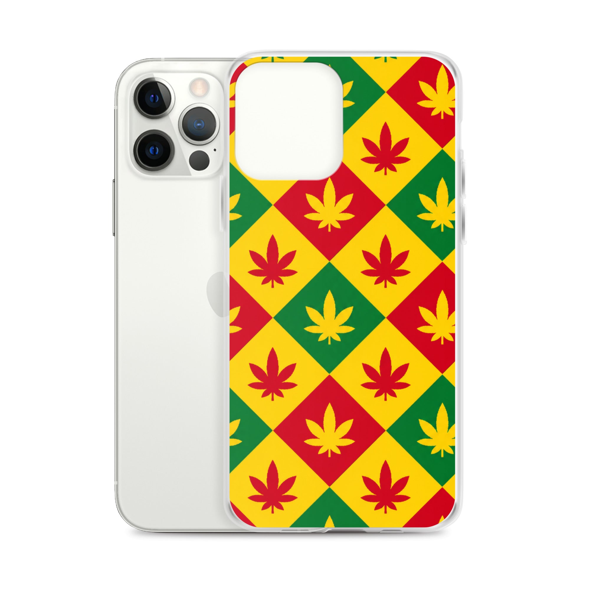 BlackStamp Weed Pattern Clear Case for iPhone® designer phone case, product image 10