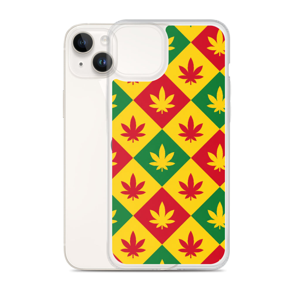 BlackStamp Weed Pattern Clear Case for iPhone® designer phone case, product image 24