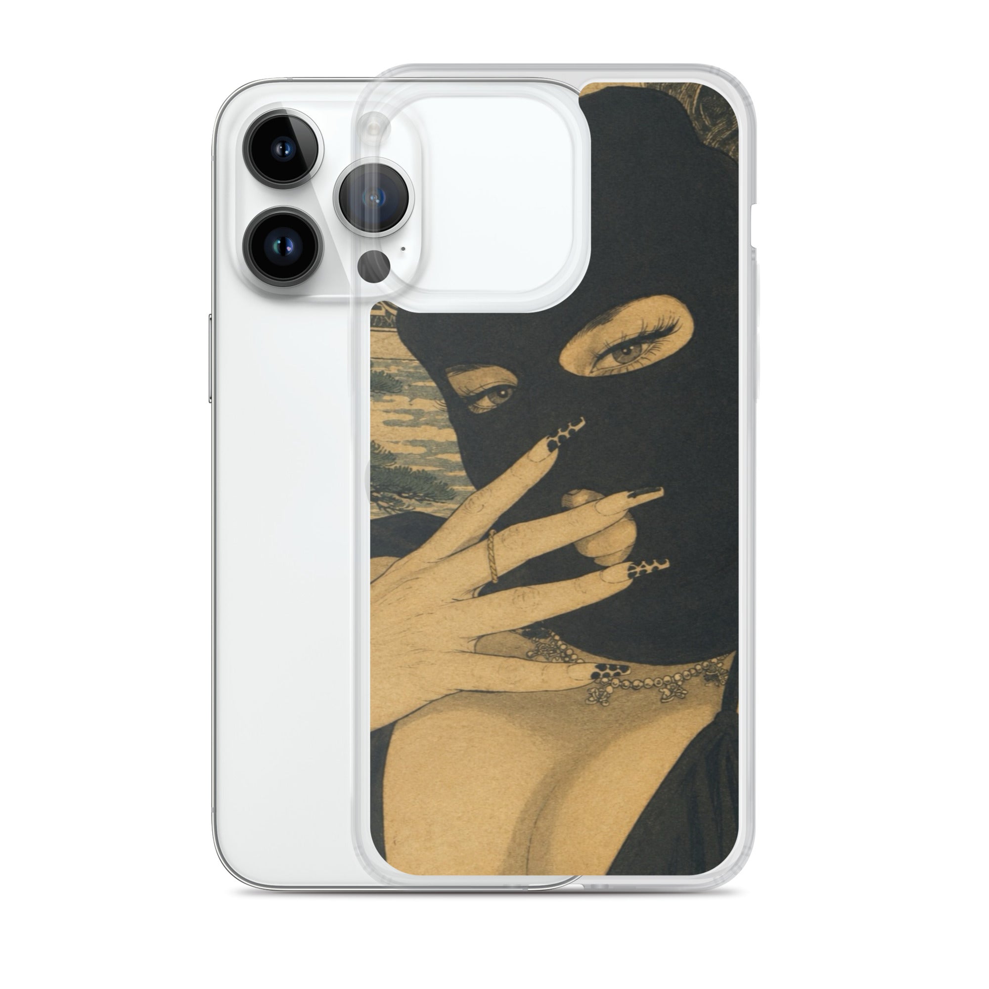 BlackStamp Ski Mask Girl Clear Case for iPhone® designer phone case, product image 26