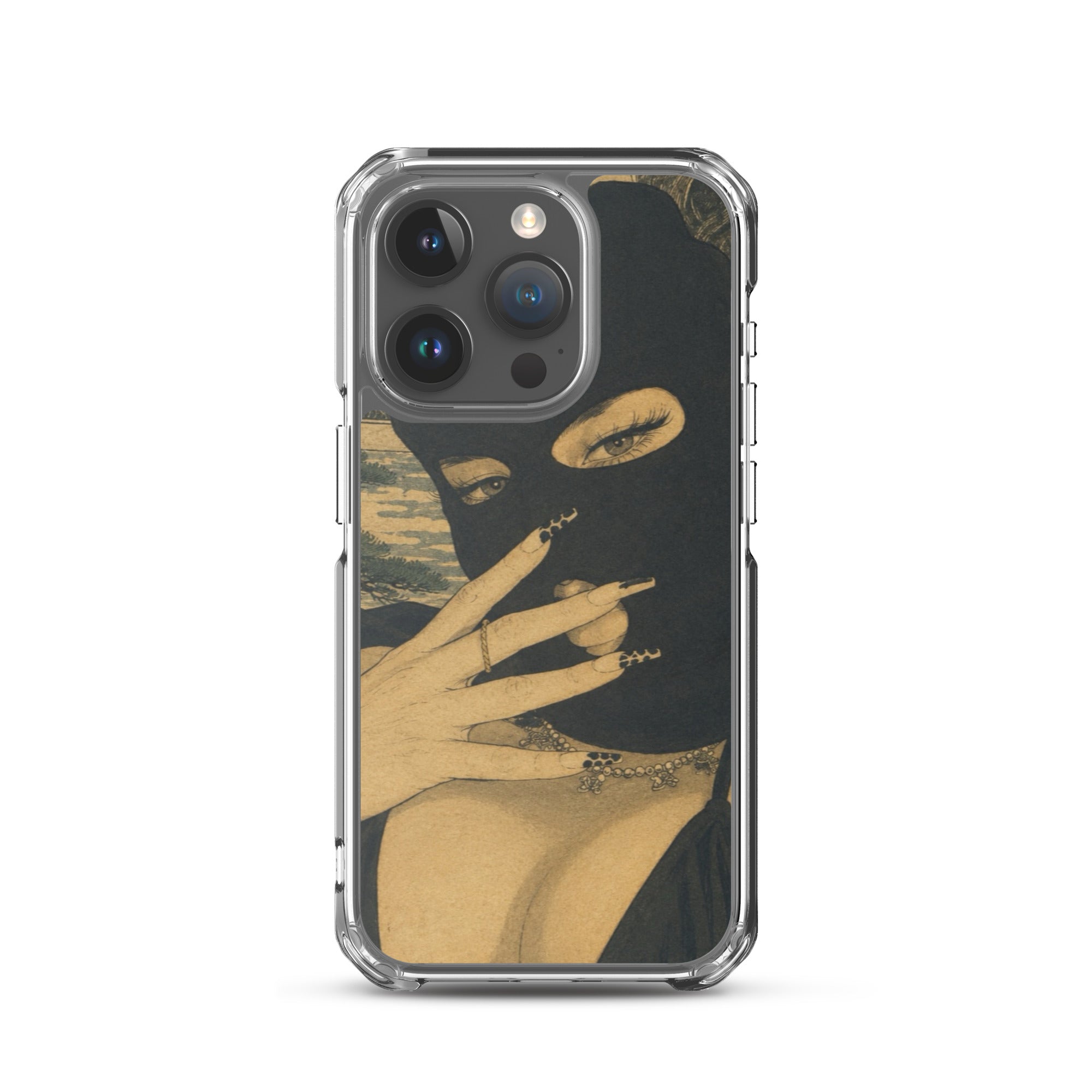 BlackStamp Ski Mask Girl Clear Case for iPhone® designer phone case, product image 35