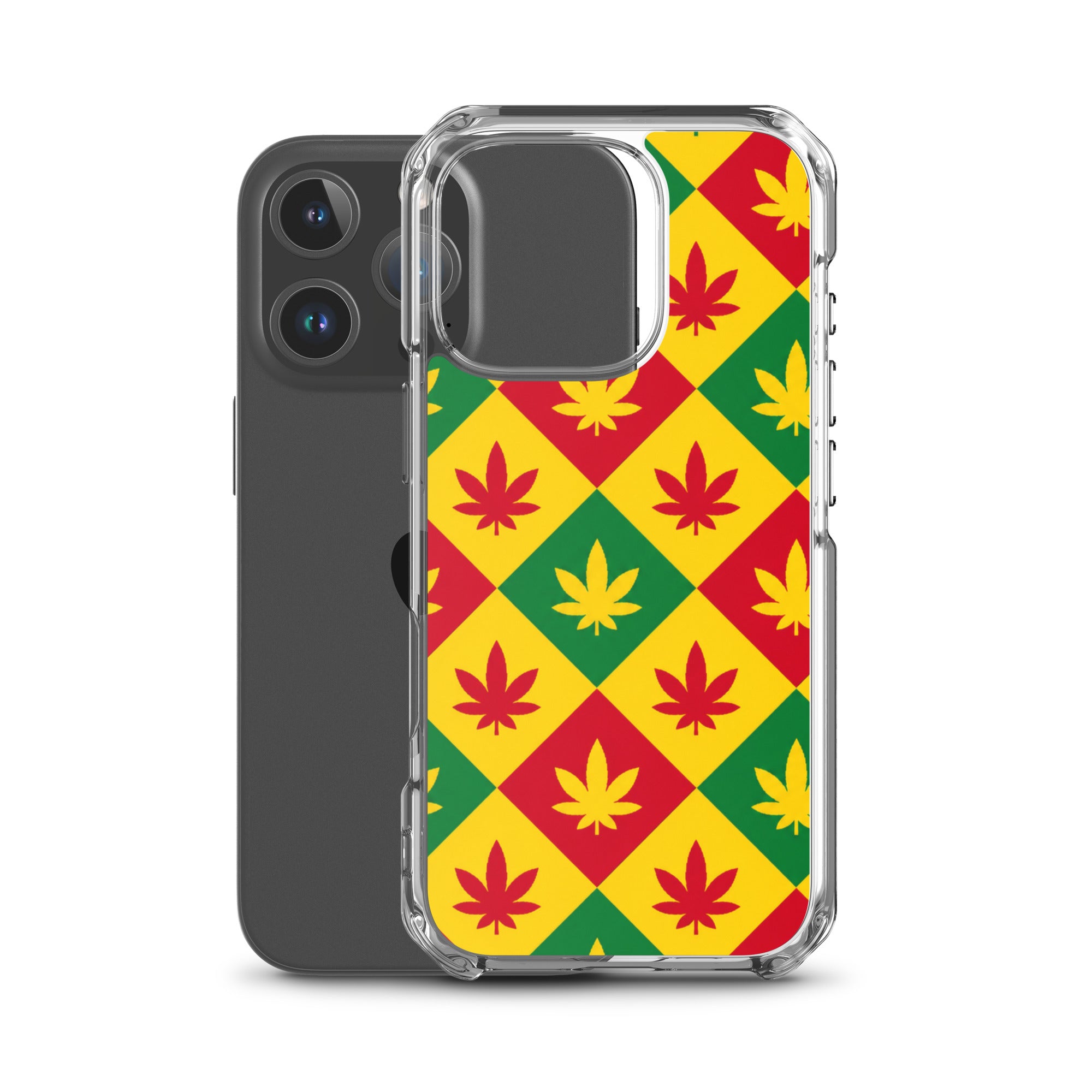 BlackStamp Weed Pattern Clear Case for iPhone® designer phone case, product image 44